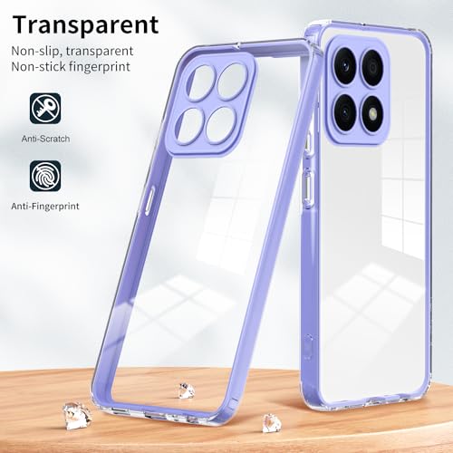 WOKEZ Genomskinligt telefonfodral Honor X8b med lila stötfångare