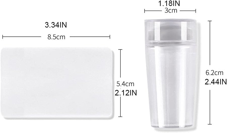 Nails Art Stamper Clear Silicone Stamping Jelly with Scraper Transparent Visible Body Not Different for Nails Decors Clear Stamper with Plates