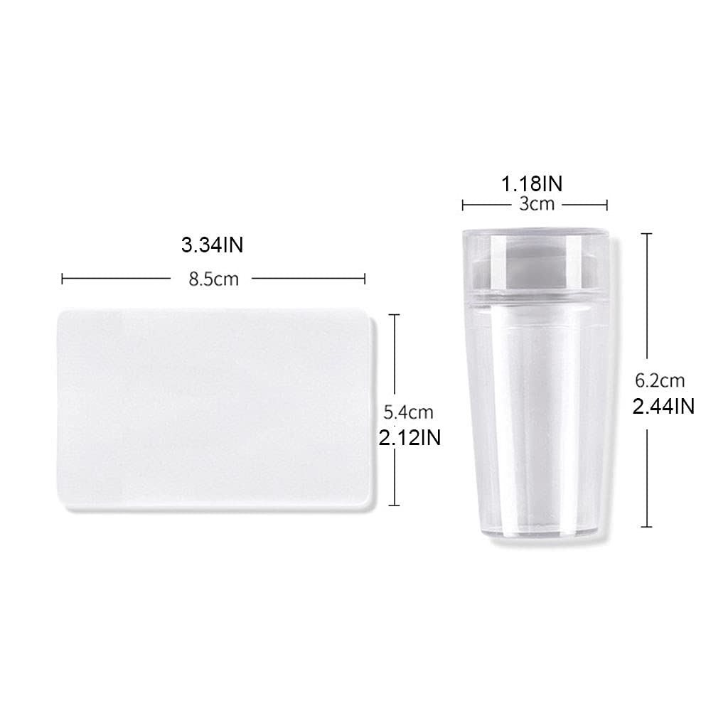 Silicone Transparent Nails Art Stamping Kits Everthing for Manicure Plate Stamp Polish Stencil Template Seal Stamper Stamper Scraper Set
