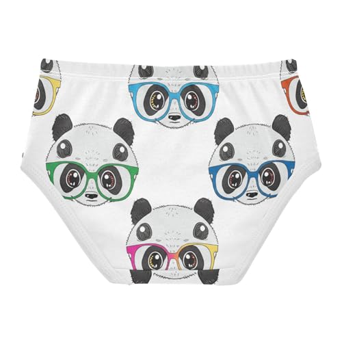 Cute Cartoon Pandas White Panties for Girl Toddler Underwear Floral Cotton Bright Kids Undies Briefs 2t2