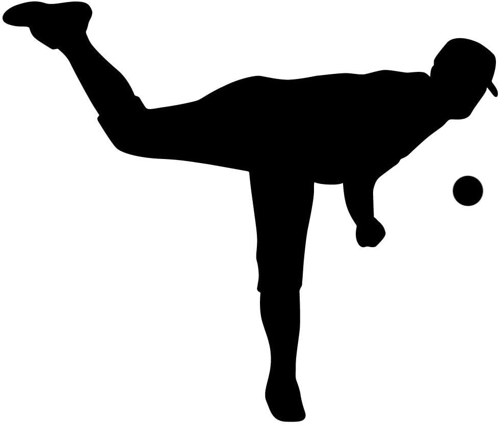 Wallmonkeys Pitcher Throws Baseball Wall Decal Peel and Stick Graphic (48 in W x 41 in H) WM352226