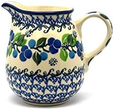 Polish Pottery Creamer - 10 oz. - Blue Berries