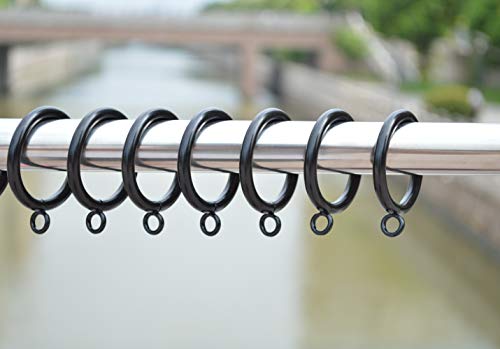 Jocon HD6038Q Pack of 28 Drapery Curtain Rings, Eyelet Rings, 1.5 Inch Inner Diameter (28, Black) - Thumbnail 2