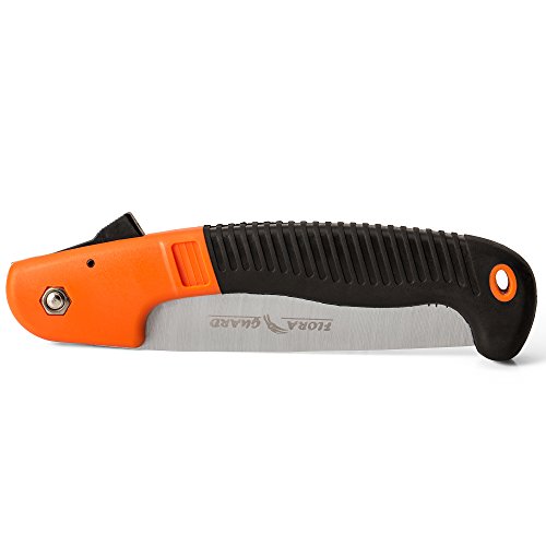 Flora Guard Folding Hand Saw, Camping/Pruning Saw With Rugged 7.7 Inch Blades Professional Folding Saw Razor Tooth Sharp Blade Solid Grip(Orange) #TOP2