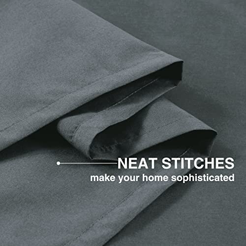 Home Queen Total Blackout Curtain Valance for Bedroom Window, Grommet Straight Bathroom Drape Valence, 54 W X 18 L, Charcoal - Thumbnail 4