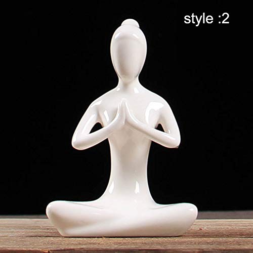 Henreal Blanco Estatua De La Estatuilla De Yoga Decorativos para El Hogar De Cerámica Regalos De Cerámica Artesanía