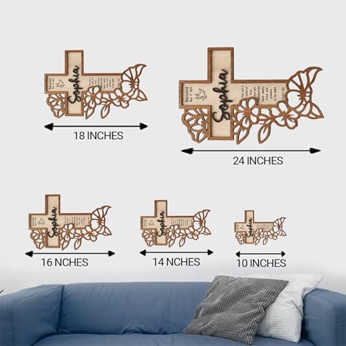 Image of Personalized Baptism Cross Wood Sign, Wooden Sign Baptism Gifts For Baby, Christening Gifts Crosses For Children, Baptized Cross Sign, Dedication Gift, Gift For Baby Boy /Girl - A11