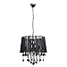 Produktbild MW-Light 379017905 Pendelleuchte Jugendstil Modern Schwarzes Metall Textilschirm Kristall 5 Flammig E14 x 60W