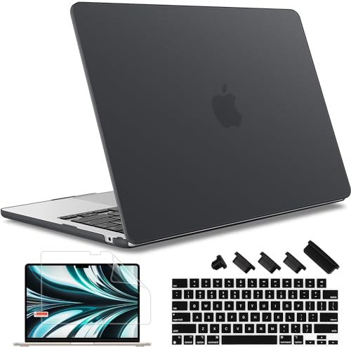 May Chen Case for MacBook Air 13/13.6-inch (M5/M4/M3/M2, 2022-2026 Models A3449 A3240 A3113 A2681), Lightweight | Closes Seamlessly | Ideal for Work Hard Shell Case, Matte Black