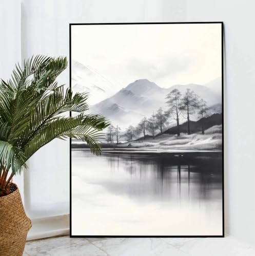 Lienzo de montañas japonesas abstractas de 60x80cm para renovar salones vacíos 2