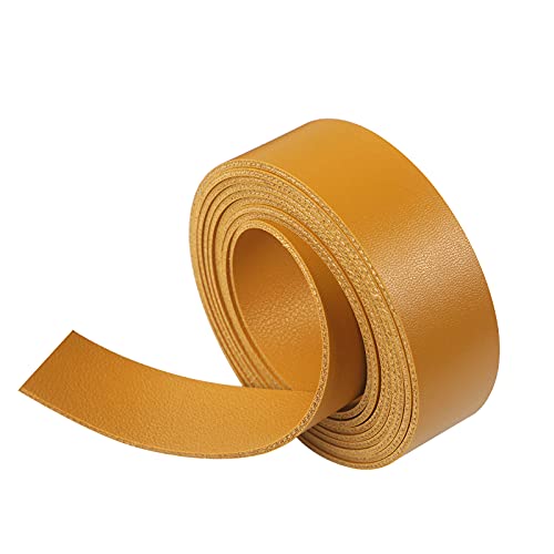 Picheng Yellow Double Sided Smooth Leather Strip 72 Inches Long (1 Inches Wide) Very Suitable For For Pet Collars, Traction Ropes, Belts, Handles, Leather Watch Straps Diy Craft Projects (Yellow) #TOP2