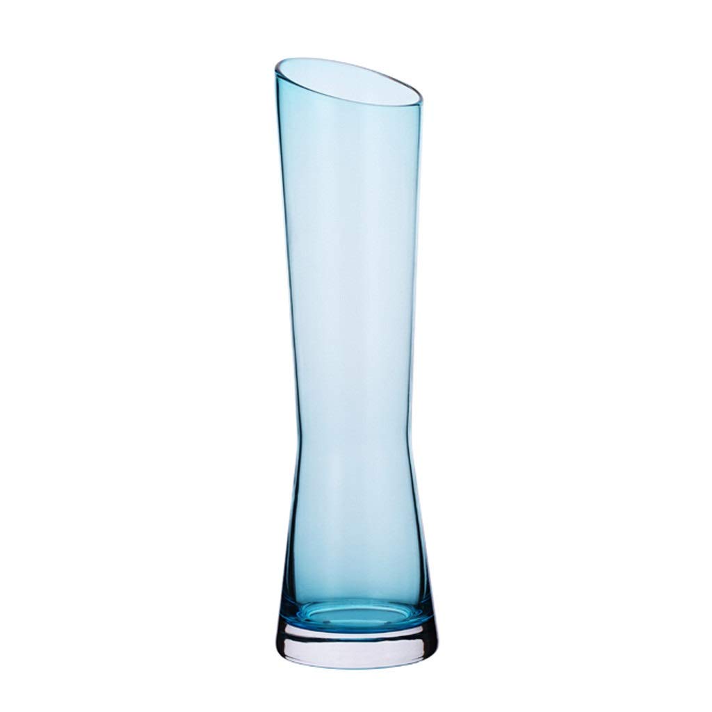 Jarrón para decoración nórdica, pequeño jarrón de Cristal Fresco, decoración para Mesa de Comedor, Escritorio, Adornos Azules, Dos jarrones de Flores
