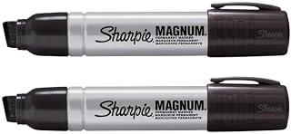 Sharpie Pro Magnum Large Jumbo Permanent Markers - Pack of 2 - Extra Wide Chisel Wedge Tip - Black Ink