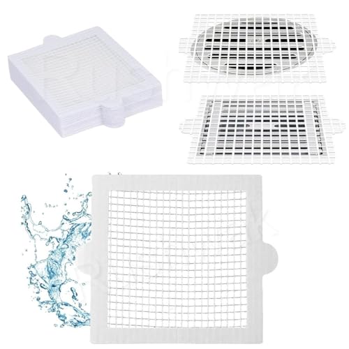 Image of Rushwak Large Upgraded Drain Cover Hair Catcher (Pack of 10) Disposable Waterproof Drain Guard Mesh Stickers Drainage Jali Shower Drain Cover for Bathroom Floor Sink Bathtub (12.7cm x 12.7cm)