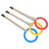 ZUNOXAZ Lot de 3 Cordes de Marche Sécurité pour Tout petits, Laisse de Poignet en Matériau Solide, Poignées Colorées Bleu, Rouge et Jaune, pour Garderie, Maternelle et Sorties en Plein