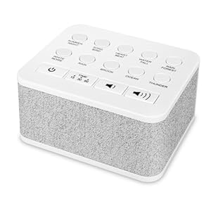 BIGMONAT White Noise Machine,con 10 Suoni Naturali Lenitivi di Alta Qualità,Funzioni di Memoria e Temporizzazione,Adatto Per Neonati, Bambini, Adulti e Viaggi di Home Office,Alimentato USB,Bianco
