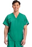 Cherokee Workwear Scrubs Unisex V-neck Tunic Top, Surgical Green, Medium