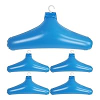 Inflatable Clothes Hangers: Foldable Travel Hangers PVC 5 Pieces Portable, Light Blown with Metal Hook | Compact Windproof Closet Organizer for Shirts, Dresses, Jackets,
