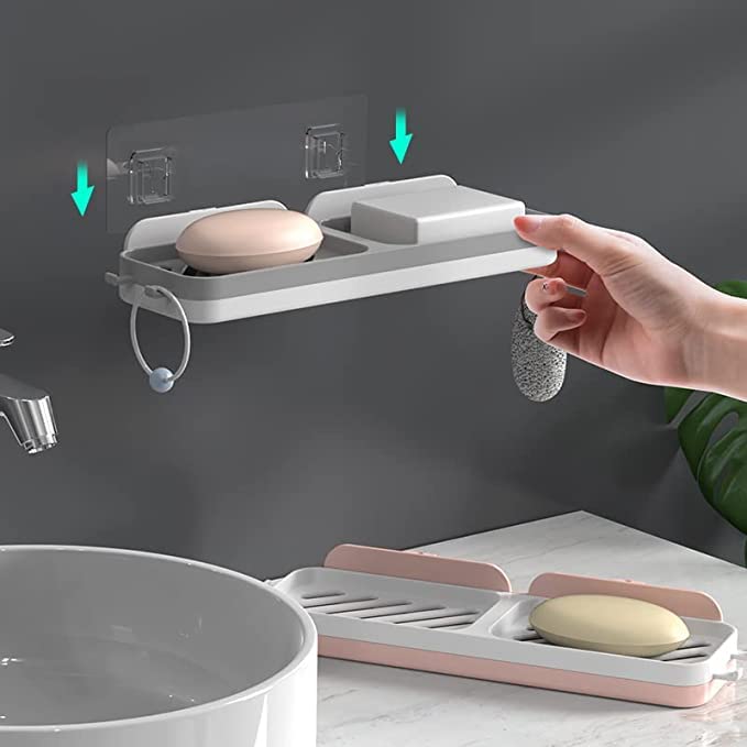 KAWAAN 2 Pezzi Porta Saponetta Silicone | Portaspugne per Lavello Cucina | Portasaponetta Con Scolo | Conserva sapone, detersivo per le Mani, Spugne e Pagliette in Acciaio | Per uso in Cucine