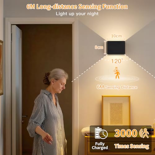 Aplique pared interior sin cable USB recargable con tres tonos de luz pack de 4 4