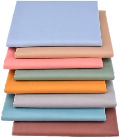 Fabric, 8 pcs/lot Fat Quarter Fabric Bundles Top Cotton 19.69” x 19.69” (50cm x 50cm) Quilting Craft Fabric, Pre-Cut Squares Sheets for Patchwork Sewing Quilting Crafting, Bright Solid Color
