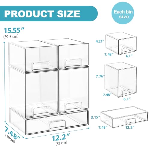 Stackable-Storage-Drawers-5-Pack-Clear-Acrylic-Makeup-Bathroom-Organizer-Versatile-Storage-Bins-for-Vanity-Under-Sink-Kitchen-Cabinets-Pantry-5-Pack