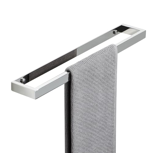 SAYAYO Handtuchhalter Ohne Bohren 40CM Handtuchstange Ohne Bohren Selbstklebend oder Zum Bohren Poliert Wandmontage Edelstahl Badetuchhalter für Badezimmer und Küche