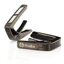 Thalia Guitar Capo for Acoustic and Electric - Gibson Officially Licensed with Gibson Specific Human Touch Fret Pad - Premium Capo for Acoustic Guitar 6 and 12 String - Black Chrome - Rosewood