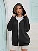 Colisha Womens Zip Up Hoodies Fleece Jackets Casual Loose Plain Winter Warm Sweatshirts Outfits Coat with Pocket Black L #3