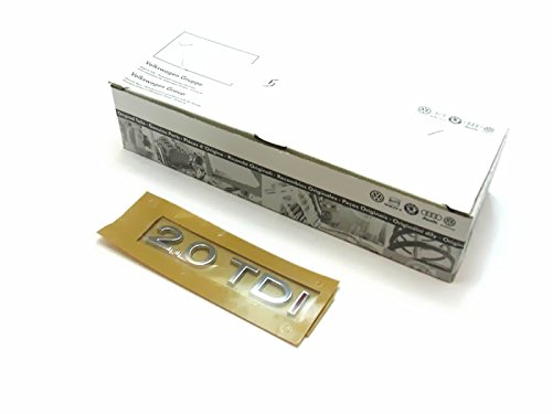 Original VW 2.0 TDI Rear Trunk Boot Badge Emblem Chrome Red - 3C0853675F GQF