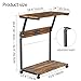 FANXIYQ Computer Tower Stand with 360° Locking Casters, 5 Height Adjustable Mobile CPU Cart, Under Desk PC Holder for Gaming Desktop, Home Office Organization, Wood Grain