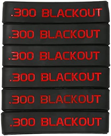 Aolamegs 300 Blackout Magazine Marking Band 6 Pack (Black-Red)