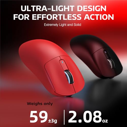 Image of ATTACK SHARK X3PRO 4K /8K Lightweight Wireless Gaming Mouse with Tri-Mode(Wired /2.4GHz /BT),PAW3395 Optical Sensor,26K DPI,Kailh GM8.0 Switch,Long Battery,7 Buttons for PC /Laptop /Win /Mac(Red)