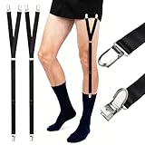 Tavirela Shirt Stays for Men & Women, Premium Silk-Smooth Y-Shaped Belt, Sock Garter Straps Suspenders with Non-Slip Clips, Shirt Tucker Holders Keepers for Police, Military, and Law Enforcement