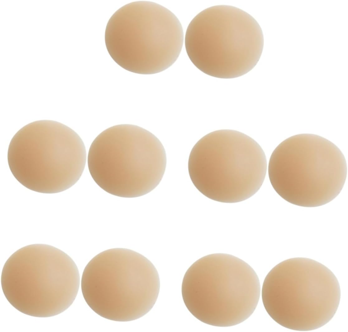 5pairs Invisible Silicone Breast for Women Reusable Breathable Nipple Ultra-thin Design Comfortable Seamless Stickers for Travel and Outdoor Use Skin Color