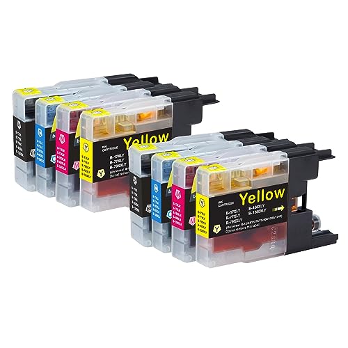 2 Go Inks Set Of 4 Ink Cartridges To Replace Brother Lc1280Xl Compatible/Non-Oem For Brother Mfc Printers (8 Inks), Black, Cyan, Magenta, Yellow, High