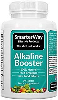 Smarterway | Alkaline Booster | Multivitamin with Probiotic | Immune System Booster | Brain Support | Antioxidant Superfood | Organic Whole Food | Men and Women | 90 Veggie Tablets