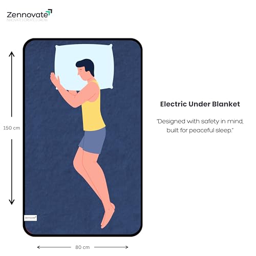 Image of Superior ISO Certified & ZED Certified Electric Under Blanket |Bed Warmer with Multiple Heat Controls (Body, Foot, High, Low)| Shock Proof | Single Bed Size (150cmx80cm) |10 Year Warranty