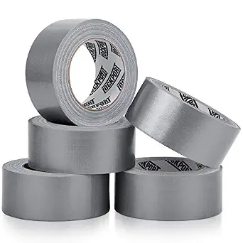  5 Pack Duct Tape Heavy Duty Waterproof, Strong Adhesive Silver Duct Tape Bulk for Indoor Outdoor Repairs, Tear by Hand - 30 Yards x 2 Inch | Strong Adhesive Bulk Duct Tape for Indoor & Outdoor Repairs | Easy Tear by Hand | 150 Total Yards (450 Feet)