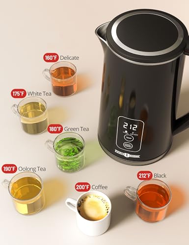 Image of Electric Kettle Temperature Control, 1.7L 1500W Electric Tea Kettle with 13 Temperature Settings, Strix Thermostat, LED Display&Touch Control, Auto Shut-Off Protection, Boil Dry Protection
