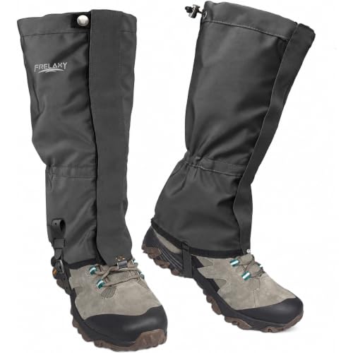 Frelaxy Waterproof Hiking Gaiters with Rubber Foot Strap