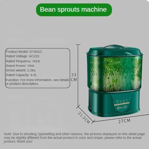Machine à germes de haricots automatiques, fabricant de germes de haricots électriques, arrosage à 360 degrés, ménage automatique 2 couches Machine à germes de céréales de graines de haricot, outils