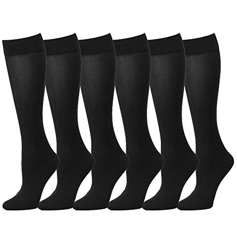 Women Trouser Socks (6-Pack) 700-8-BLACK6