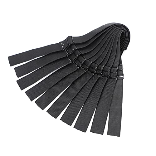 10 PCS Black Adjustable Elastic Bands - 12inch Wig Straps