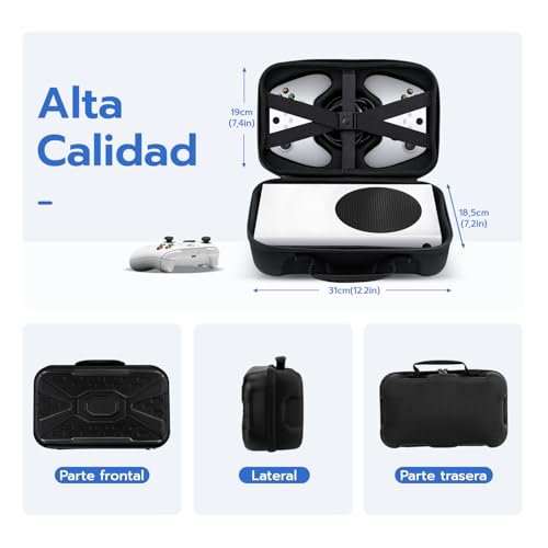 Mcbazel Funda rígida de Transporte para Xbox Series S, Bolsa de Almacenamiento para Consola Xbox Series S, Mando inalámbrico y Accesorios de Juegos, Color Negro, Black, Estuche de Viaje - imagen 2