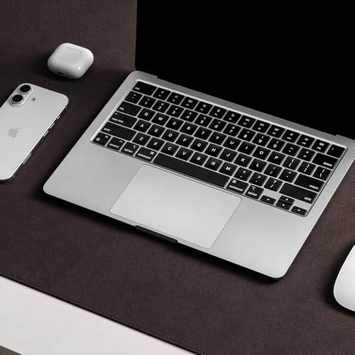 Image of DailyObjects Reversible Desk Matte Sand Premium Vegan Leather Desk Mat|Anti-Skid|Anti-Slip|85 * 45cm|Spread Turf Desk /Laptop Mat for Work from Home /Gaming- Extended Mouse pad and Keyboard Desk-Brown