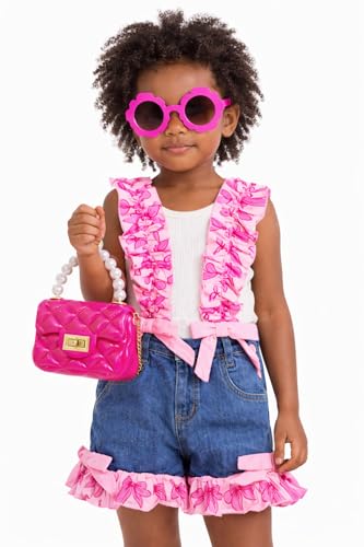 Image of Girls' Short Sets - Trendy and Comfortable Summer Outfits for Girls Fashionable Clothing Sets 4pc
