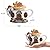 twinbling Mushroom Fairy House Garden Decor Solar Light – Outdoor Gnome Statue with Squirrel, Resin Teapot Decorative Figurine for Patio, Lawn, Yard & Balcony, for Women, Mom, and Home