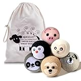 Natural Wool Dryer Balls XL 6-Pack - 100% New Zealand Wool, Reusable Eco-Friendly Fabric Softener, Reduces Wrinkles, Static & Drying Time, Chemical-Free Alternative to Dryer Sheets​(WB-01)