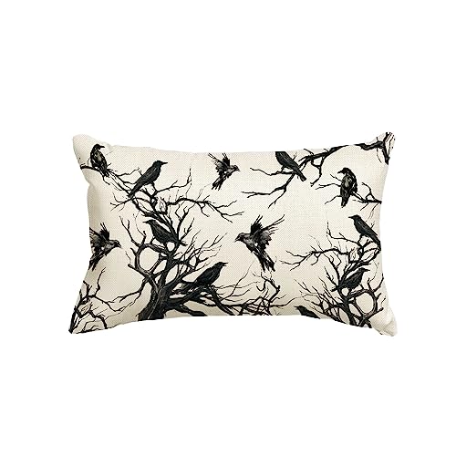 Artoid Mode Schwarz und Weiß Scherenschnitt Raben Baum Halloween...